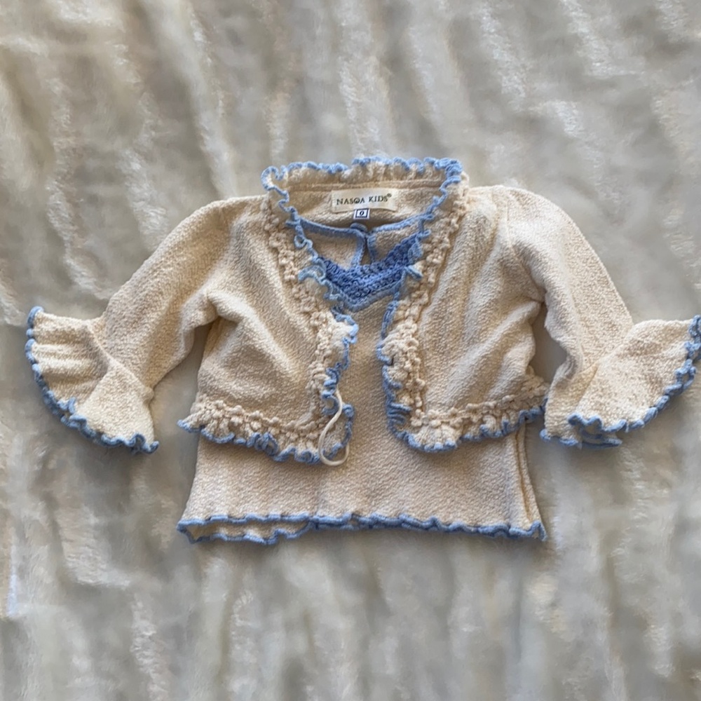 Baby girl luxury matching set style sweater beige newborn